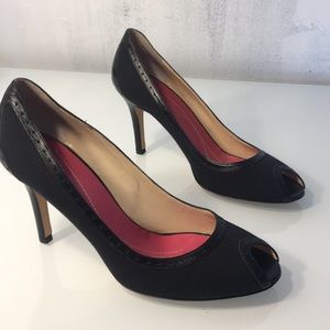 7.5 Kate Spade Giselle Black  Canvas/Leather